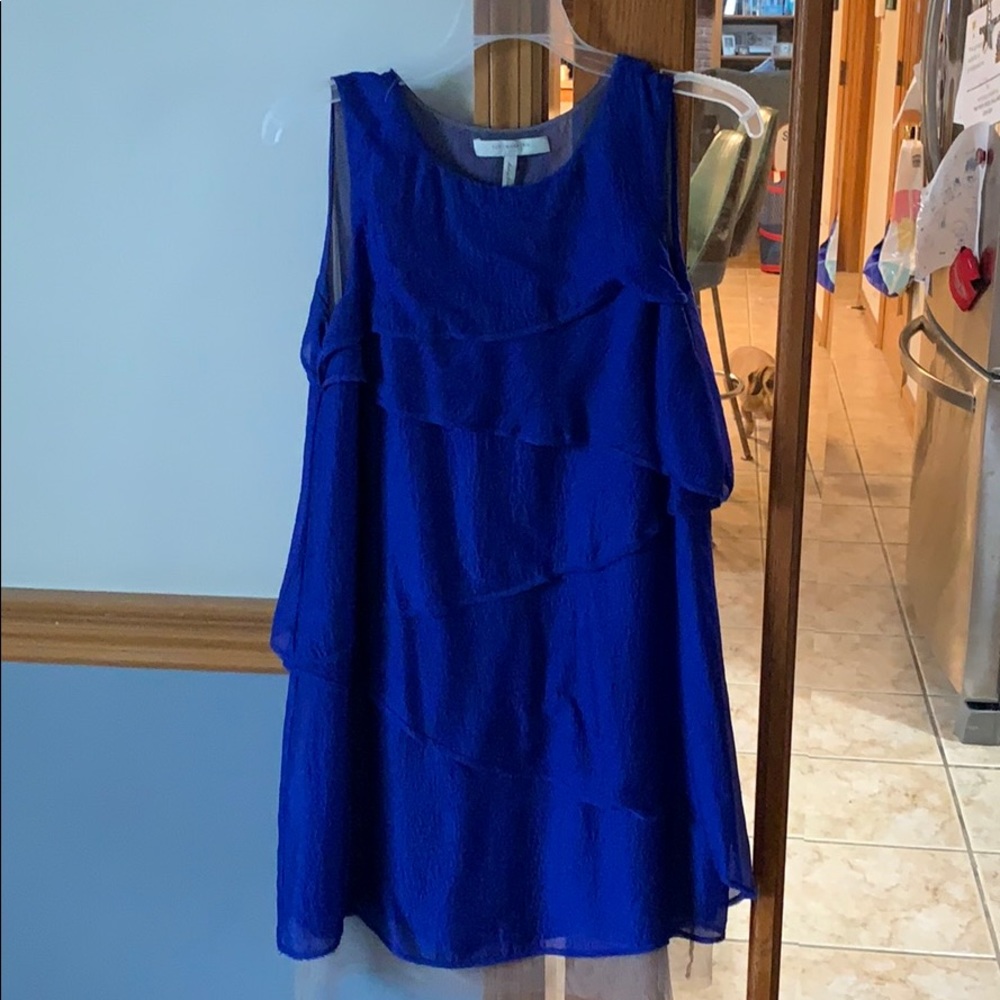BCBG royal blue dress with nude tulle lining,  S